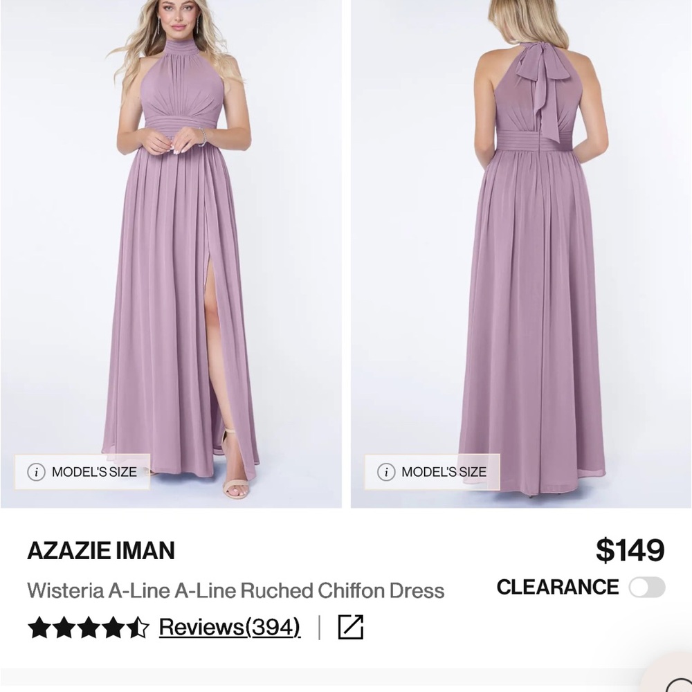 Azazie Wisteria Iman Halter Chiffon Dress